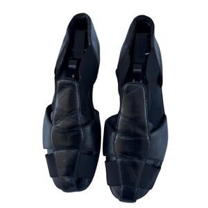 Airspree Black Leather Slip-On Sandals Women’s Size 7 Comfort Summer Shoes